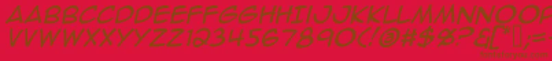 Police AnimeAceItalic – polices brunes sur fond rouge