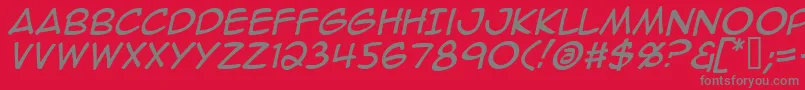 AnimeAceItalic Font – Gray Fonts on Red Background