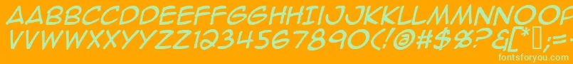 fuente AnimeAceItalic – Fuentes Verdes Sobre Fondo Naranja