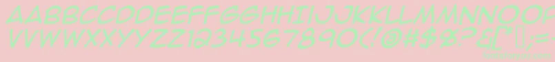 AnimeAceItalic Font – Green Fonts on Pink Background