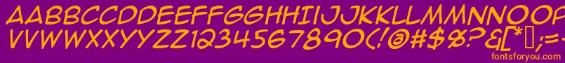 AnimeAceItalic Font – Orange Fonts on Purple Background