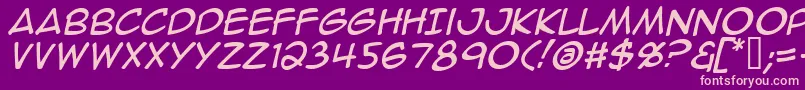 AnimeAceItalic Font – Pink Fonts on Purple Background
