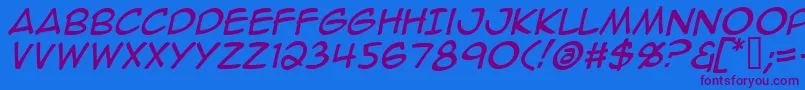 More about AnimeAceItalic Font AnimeAceItalic Font – Purple Fonts on Blue Background