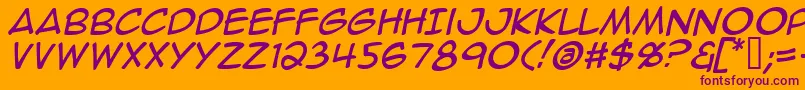 More about AnimeAceItalic Font AnimeAceItalic Font – Purple Fonts on Orange Background