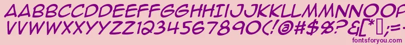 AnimeAceItalic Font – Purple Fonts on Pink Background