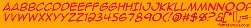 AnimeAceItalic Font – Red Fonts on Orange Background