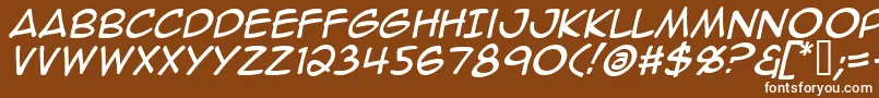 AnimeAceItalic Font – White Fonts on Brown Background