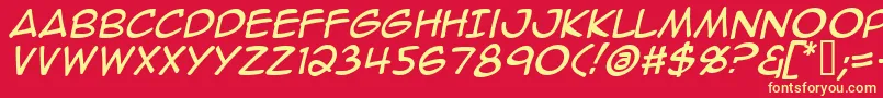 AnimeAceItalic Font – Yellow Fonts on Red Background