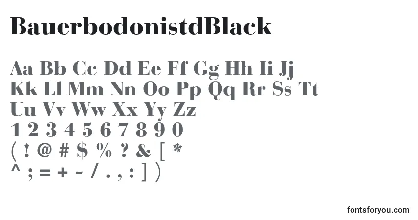 Schriftart BauerbodonistdBlack – Alphabet, Zahlen, spezielle Symbole