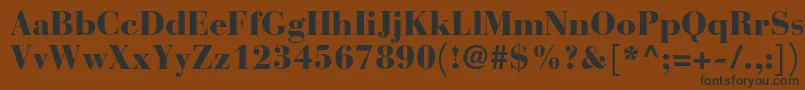 フォントBauerbodonistdBlack – 黒い文字が茶色の背景にあります