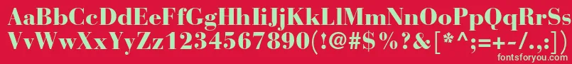 フォントBauerbodonistdBlack – 赤い背景に緑の文字