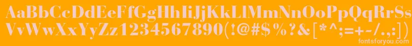 Czcionka BauerbodonistdBlack – różowe czcionki na pomarańczowym tle