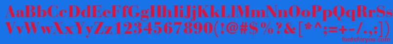 BauerbodonistdBlack Font – Red Fonts on Blue Background