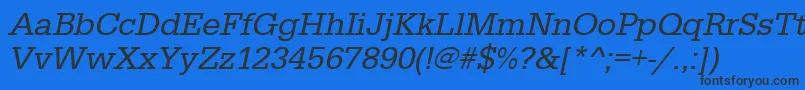 Шрифт UrwegyptiennetOblique – чёрные шрифты на синем фоне