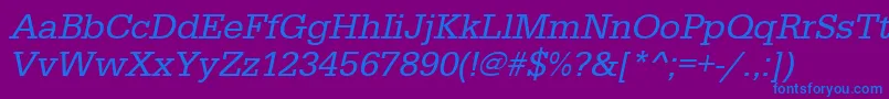 UrwegyptiennetOblique-Schriftart – Blaue Schriften auf violettem Hintergrund
