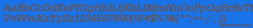 UrwegyptiennetOblique-fontti – ruskeat fontit sinisellä taustalla