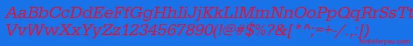 UrwegyptiennetOblique Font – Red Fonts on Blue Background