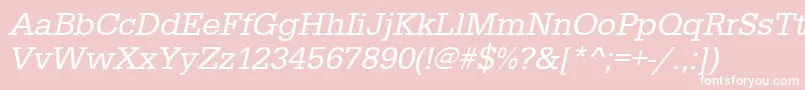 UrwegyptiennetOblique-fontti – valkoiset fontit vaaleanpunaisella taustalla
