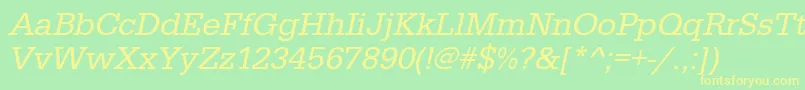 UrwegyptiennetOblique Font – Yellow Fonts on Green Background