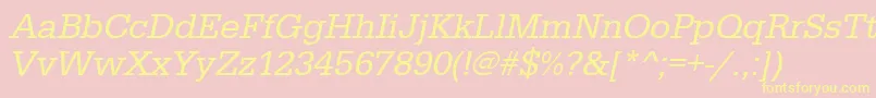 UrwegyptiennetOblique Font – Yellow Fonts on Pink Background