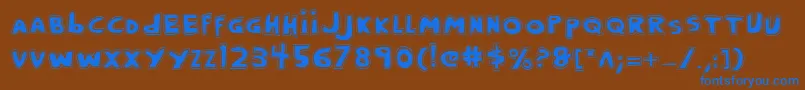 Crappityp Font – Blue Fonts on Brown Background