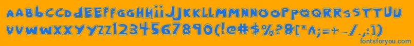 Crappityp Font – Blue Fonts on Orange Background