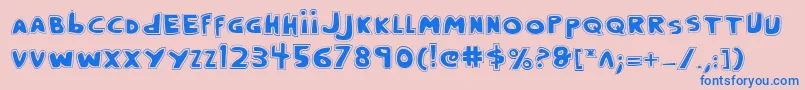 Crappityp Font – Blue Fonts on Pink Background