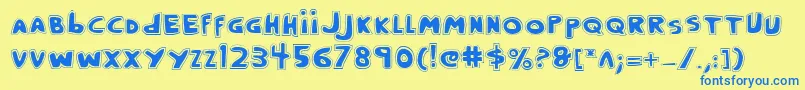 Crappityp Font – Blue Fonts on Yellow Background