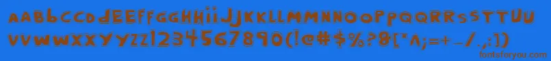 Crappityp Font – Brown Fonts on Blue Background