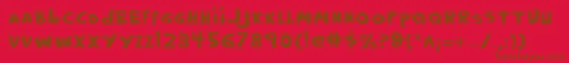 フォントCrappityp – 赤い背景に茶色の文字