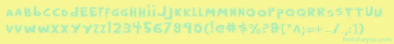 Crappityp Font – Green Fonts on Yellow Background