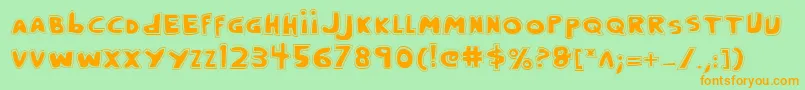 Crappityp Font – Orange Fonts on Green Background