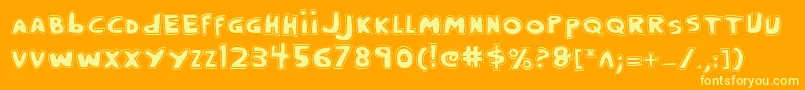 Crappityp Font – Yellow Fonts on Orange Background