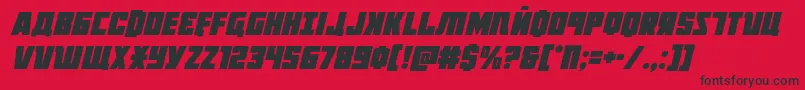 Fonte Octoberguardital – fontes pretas em um fundo vermelho