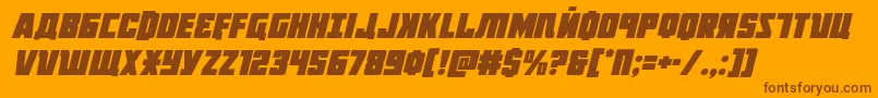 Octoberguardital-Schriftart – Braune Schriften auf orangefarbenem Hintergrund