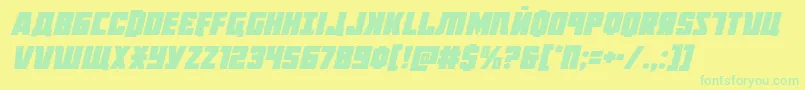 Octoberguardital Font – Green Fonts on Yellow Background