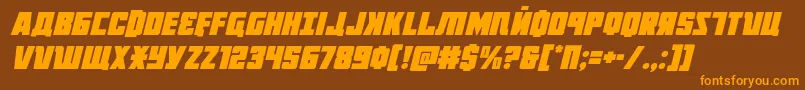 Weitere Informationen zur Octoberguardital-Schriftart Octoberguardital-Schriftart – Orangefarbene Schriften auf braunem Hintergrund