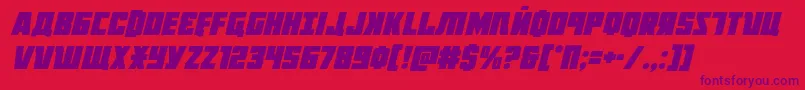 フォントOctoberguardital – 赤い背景に紫のフォント