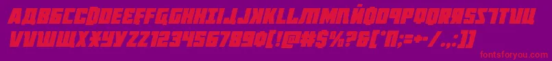 Octoberguardital-Schriftart – Rote Schriften auf violettem Hintergrund