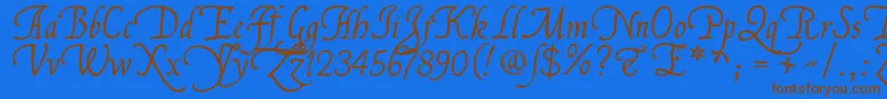 FranciscolucasLlana Font – Brown Fonts on Blue Background