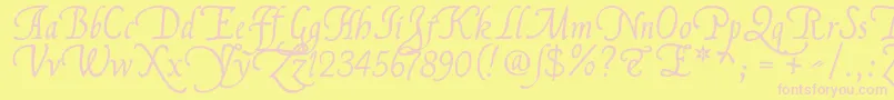 FranciscolucasLlana-fontti – vaaleanpunaiset fontit keltaisella taustalla