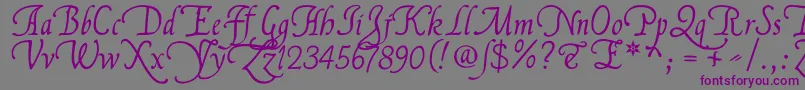 Шрифт FranciscolucasLlana – фиолетовые шрифты на сером фоне