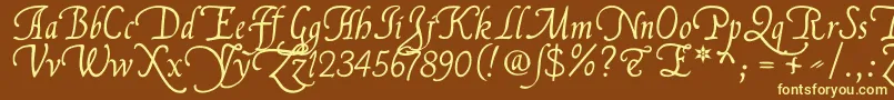 FranciscolucasLlana-fontti – keltaiset fontit ruskealla taustalla