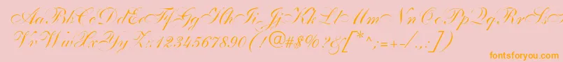 Distemper-Schriftart – Orangefarbene Schriften auf rosa Hintergrund