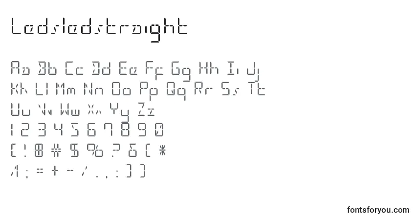 Ledsledstraight-fontti – aakkoset, numerot, erikoismerkit