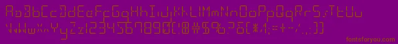 Czcionka Ledsledstraight – brązowe czcionki na fioletowym tle