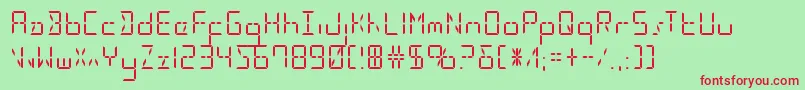 Ledsledstraight Font – Red Fonts on Green Background