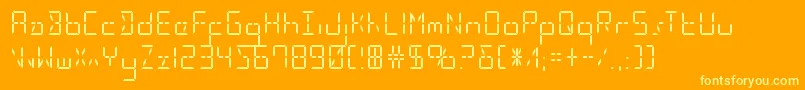Ledsledstraight-fontti – keltaiset fontit oranssilla taustalla
