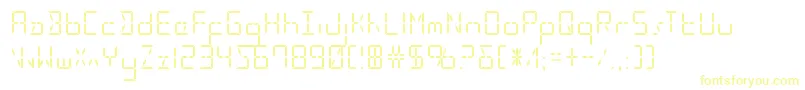 Ledsledstraight-Schriftart – Gelbe Schriften auf weißem Hintergrund