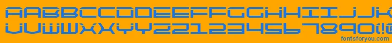 Qtech2b Font – Blue Fonts on Orange Background